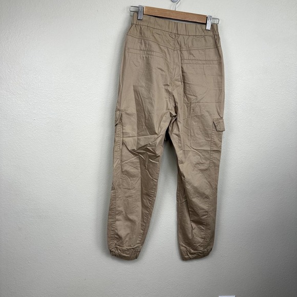 Zara Women's XS Cargo Joggers  Tan Waist Tie Tiny Flaw - Picture 4 of 4